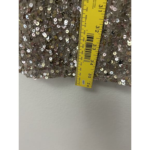 New Mac Duggal Shimmering Gold Sequin V-Neck Tank Cocktail Dress 5201 Size 12 - Picture 2 of 7